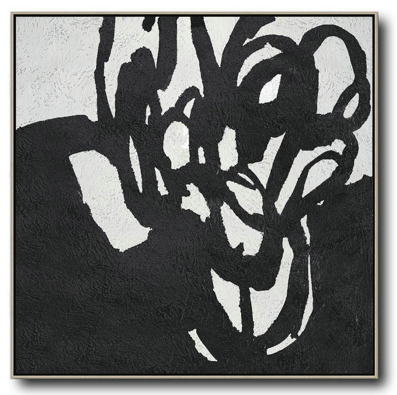 Original Art For Sale By Artist,Oversized Minimal Black And White Painting - Modern Painting Abstract
